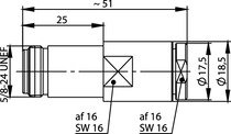 Разъем J01021A0207 Telegartner | N типа female (розетка) прямой на кабель G37 (2.7/7.25); G42 (2.6/7.1), IP68