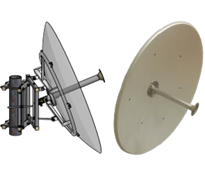 MA-WP61-DP35 Антенна параболическая, 5700-6500 МГц, двухполяризационная, 35 дБи, 100 Вт 1.2 м