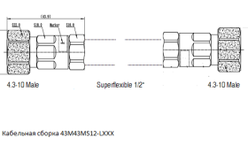 Кабельная сборка 4.3-10 Male - 4.3-10 Male (43M43MS12) | Сверхгибкий кабель 1/2"SF
