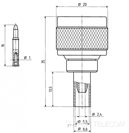 Разъем 11_N-50-2-5/133_NH Huber+Suhner | N male, для кабельной группы S8