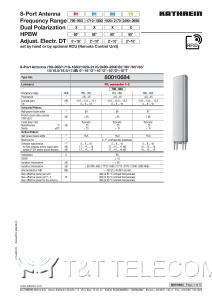 Антенна 80010684 Kathrein 8-портовая LB/3HB 1.4 m 65° 17 dBi 790-2690 МГц