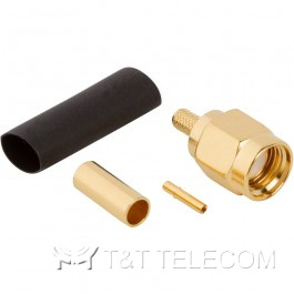 Разъем 132114RP Amphenol | SMA male, прямая обжимная вилка для кабельной группы RG-174, RG-316, LMR-100, 50 Ом