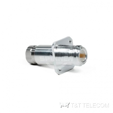 Разъем BN 747645 Spinner || N female, фланец 4 отверстия (Panel jack) для кабеля 1/4 " | Серия CAF O-Ring