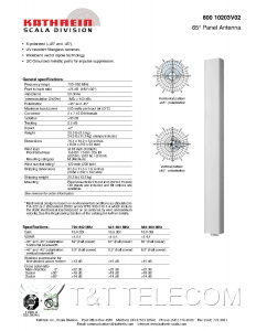 Антенна 80010203 V02 Kathrein XPol Panel 790-960 МГц ширина луча 65° усиление 17 дБ 0°T