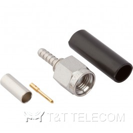 Разъем 901-9511-3SFC Amphenol | SMA male, прямая обжимная вилка для кабельной группы RG-188, RG-316, RG-174, RG-179B, RG-187A, 50 Ом