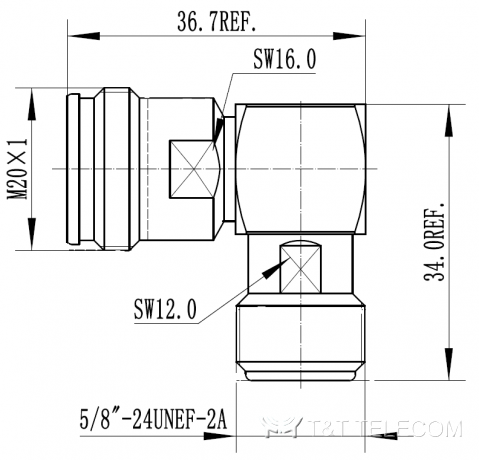 4.3-10 Female - N Female | Переходник коаксиальный угловой 43F-R-NF 6 ГГц, IP68
