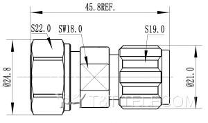 4.3-10 Male - N Male | Переходник коаксиальный 43M-NM 6 ГГц, IP68