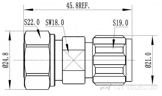 4.3-10 Male - N Male | Переходник коаксиальный 43M-NM 6 ГГц, IP68