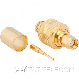 Разъем 132298RP Amphenol | SMA male, прямая обжимная штепсельная вилка для кабельной группы LMR-400, 50 Ом, обратная поляризация