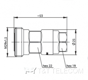 Разъем J01121H0136 Telegartner 7-16 розетка прямая на кабель G21 (1/2“) | SIMFix ST IP67