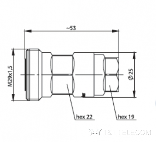 Разъем J01121H0136 Telegartner 7-16 розетка прямая на кабель G21 (1/2“) | SIMFix ST IP67