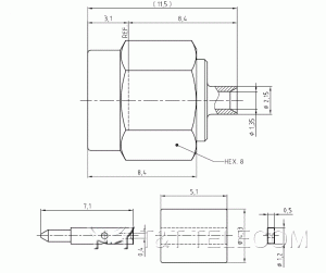 Разъем 11_SMA-50-1-53/119_NH Huber+Suhner | Вилка прямая под кабель 0.047”