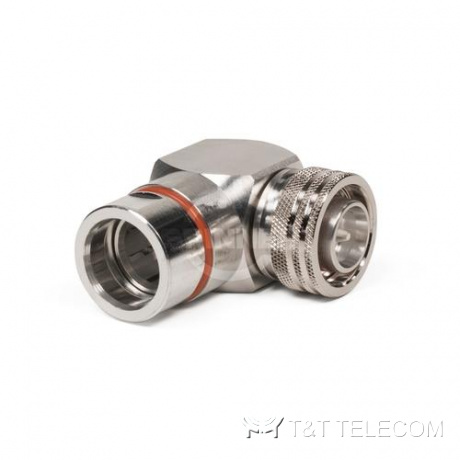 Разъем BN 431121 Spinner || 4.3-10 male угловой для коаксиального кабеля 1 1/4" серии Multifit | Крепление защёлкой (Push Pull)