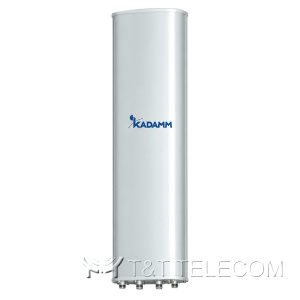 KADAMM K8811146F11 — трёхдиапазонная секторная антенна 1710–2690 / 2×3300–3800 МГц, 13 дБи, 6 портов, наклон 3°