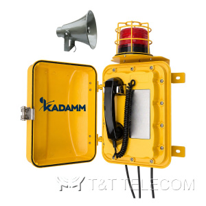 Телефон без номеронабирателя KADAMM ТЛ1203-БН (TALK-1203-AD) с рупором и маяком, IP68