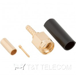 Разъем 901-9511-3 Amphenol | SMA male, прямая обжимная вилка для кабельной группы RG-188, RG-316, RG-174, RG-179B, RG-187A, 50 Ом
