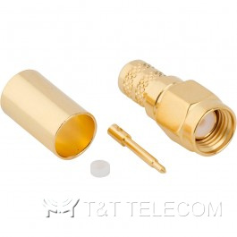 Разъем 132451 Amphenol | SMA male, прямая обжимная штепсельная вилка, оптимизированная для кабельной группы 1,1-миллиметрового микро-коаксиального, 50 Ом