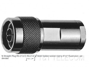 Разъем J01020I1070 Telegartner N типа вилка прямая на кабель RG-213/U; RG-214/U IP 67