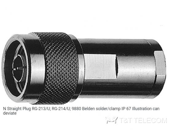 Разъем J01020I1070 Telegartner N типа вилка прямая на кабель RG-213/U; RG-214/U IP 67