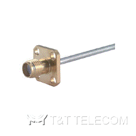 Разъем 25_SMA-50-2-15/111_NE Huber+Suhner | Розетка приборно-кабельная с фланцем, крепление на 4 винта | Под кабель 0.086"
