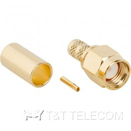Разъем 132113RP Amphenol | SMA male, прямая обжимная вилка для кабельной группы RG-58, LMR-195, 50 Ом