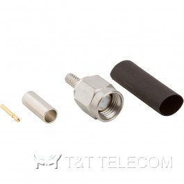 Разъем 132174 Amphenol | SMA male, прямая обжимная вилка для кабельной группы RG-316 с двойным плетением, 50 Ом