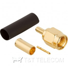 Разъем 132178 Amphenol | SMA male, прямая обжимная вилка для кабельной группы RG-316 с двойным плетением, 50 Ом