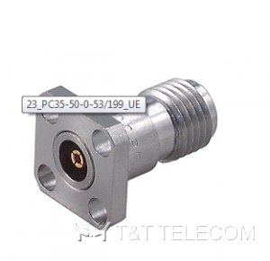Разъем 23_PC35-50-0-53/199_UE | Прецизионный, PC 3.5 female - розетка приборная, квадратный фланец (12.7 X 12.7 mm)
