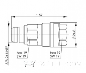 Разъем J01021D0174 Telegartner N типа (female) розетка прямая на кабель G21 (1/2“) | SIMFix ST IP67
