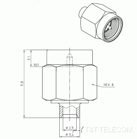 Разъем 11_SMA-50-2-29/119_NH Huber+Suhner | Вилка прямая под кабель 0.086”