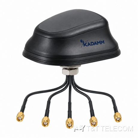 KADAMM GNSS-L125-5G4-4 — комбинированная антенна ГНСС L1/L2/L5 + 4G/5G MIMO 4×4 до 5000 МГц, IP67