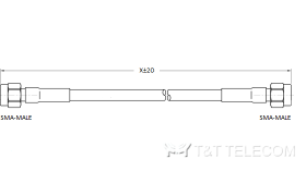 Кабельная сборка «TNC male TNC male» RG22 twinax, 95 Ом, 1 ГГц, 85°C, ø10.8 мм, PVC (TNCm/TNCm/RG22/XXX