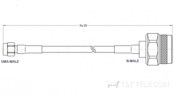 Кабельная сборка «N male SMA male» RG178, 50 Ом, 3 ГГц, 200°C, ø1.8 мм, FEP (NmSMAm/RG178/XXX) Кабельная сборка «N male SMA male» RG178, 50 Ом, 3 ГГц, 200°C, ø1.8 мм, FEP (NmSMAm/RG178/XXX)