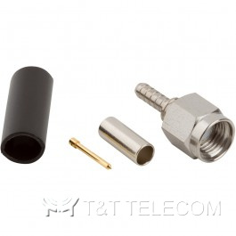 Разъем 901-9511-3SF Amphenol | SMA male, прямая обжимная вилка для кабельной группы RG-188, RG-316, RG-174, RG-179B, RG-187A, 50 Ом