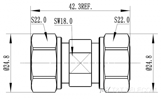 4.3-10 male - 4.3-10 male | Переходник коаксиальный 43M-43M 6 ГГц, IP68