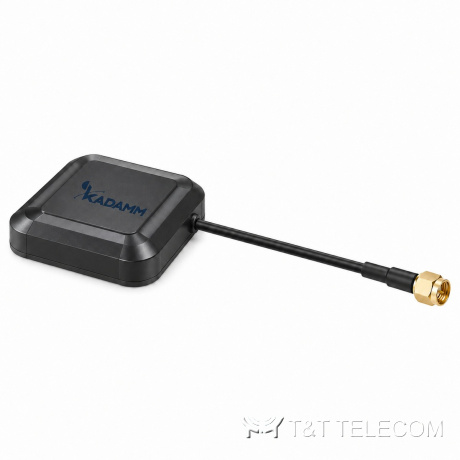 KADAMM GNSS-RTK-L12-28M — высокоточная антенна ГНСС L1/L2 на магните, МШУ 28 дБ, кабель RG174, SMA, IP66
