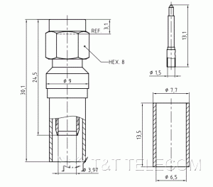 Разъем 11_SMA-50-4-63/139_NH Huber+Suhner | Вилка прямая под кабель 0.240”