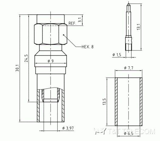 Разъем 11_SMA-50-4-63/139_NH Huber+Suhner | Вилка прямая под кабель 0.240”