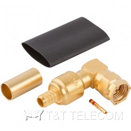 Разъем 901-148-15 Amphenol | SMA male, вилка угловая обжимная под кабель RG-400, RG-142