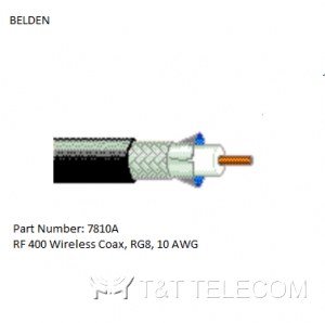 Коаксиальный кабель RF400 7810A Belden, 10 AWG, 50 Ом с двойным экраном для наружного применения 0.403" (10,24 мм)