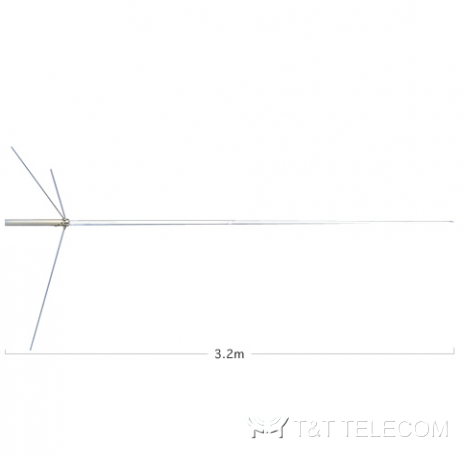 Diamond F22 - антенна базовая 144-174 МГц / 7/8λ / 6,7 дБ / 200 Вт / 3,2 м