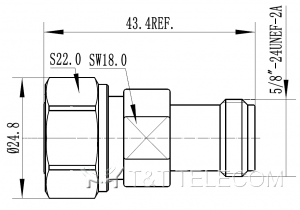 4.3-10 Male - N Female | Переходник коаксиальный 43M-NF 6 ГГц, IP68