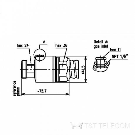 Разъем BN 970518 Spinner || N male для кабеля с воздушным диэлектриком 3/8" | Серия CAF Plast2000