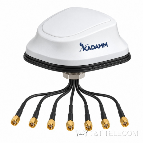 KADAMM GNSS-L125-5G4W2-4 — комбинированная антенна ГНСС L1/L2/L5 + 4G/5G MIMO 4×4 + Wi-Fi MIMO, IP67