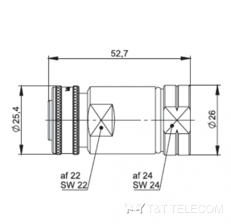 Разъем J01440A3006 Telegartner 4.3-10 вилка прямая на кабель G23 (1/2" Flex) | Крепление защёлкой (push pull) | SIMFix Pro IP67